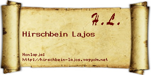 Hirschbein Lajos névjegykártya
