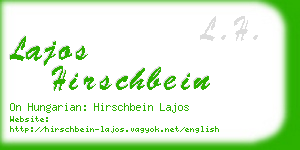 lajos hirschbein business card